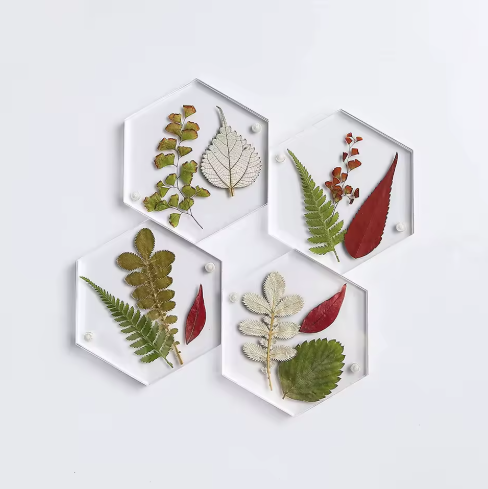 Clear Hexagon Coaster Blanks – Set of 6 (95mm)