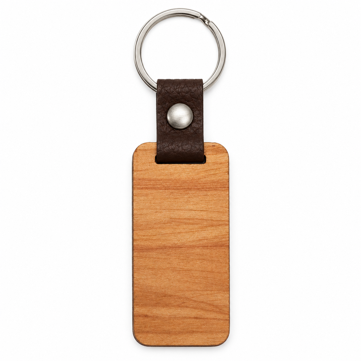 CLEARANCE: 6mm Angli & Leather Keyrings, Rectangular - Pack of 10