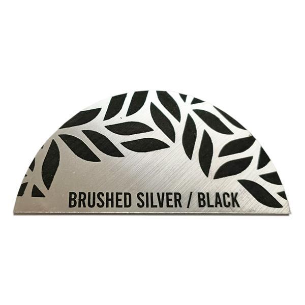 CLEARANCE: 150 x 150mm offcut - 1.3mm Engraving panel, Brushed Silver on Black