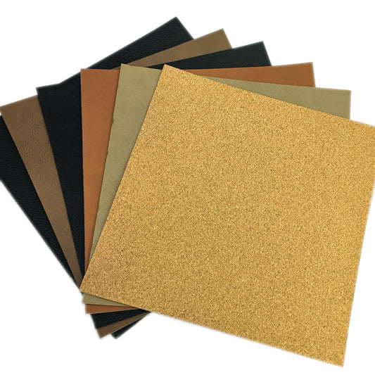 Leatherette sheets sample pack of 6, 200x200mm