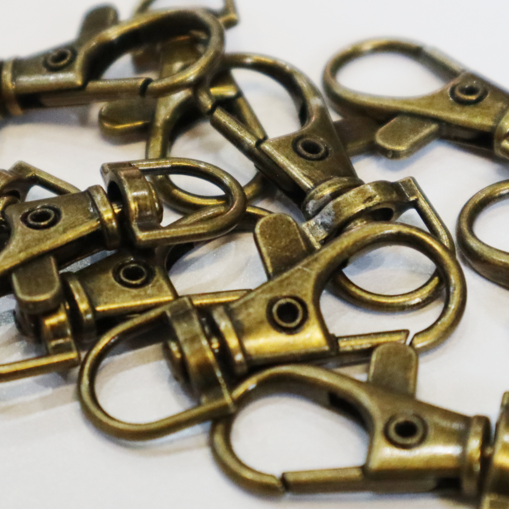 Brass-look Lobster clips - Pack of 20