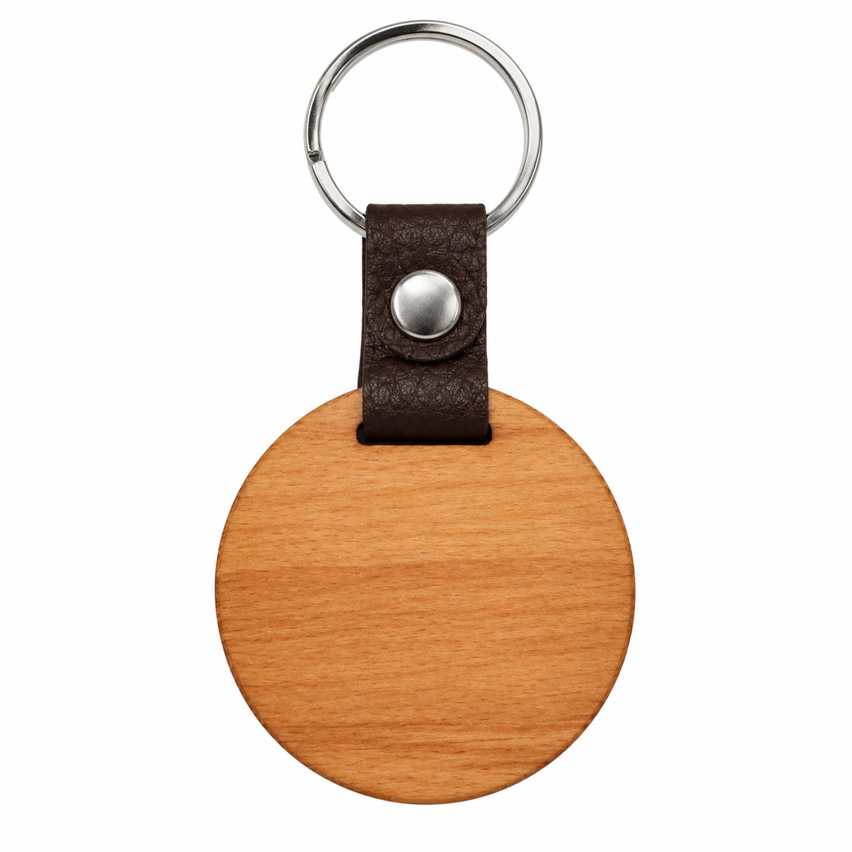 CLEARANCE: 6mm Angli & Leather Keyrings, Round - Pack of 10