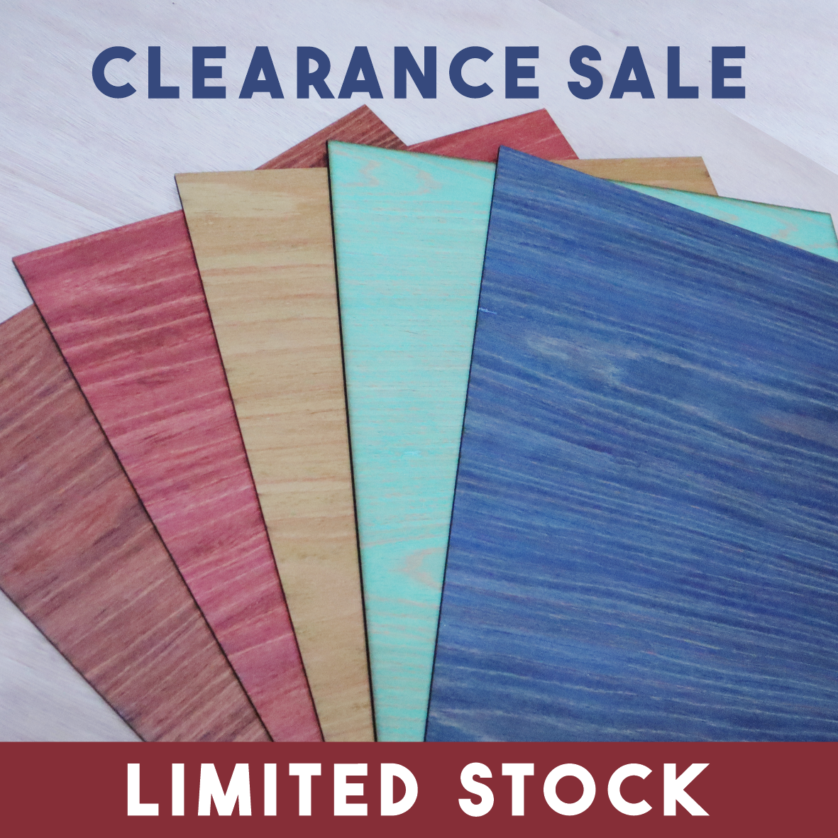 CLEARANCE: Set 2 of 5 SINGLE-SIDED 3mm Oiled MDF - 500x300mm