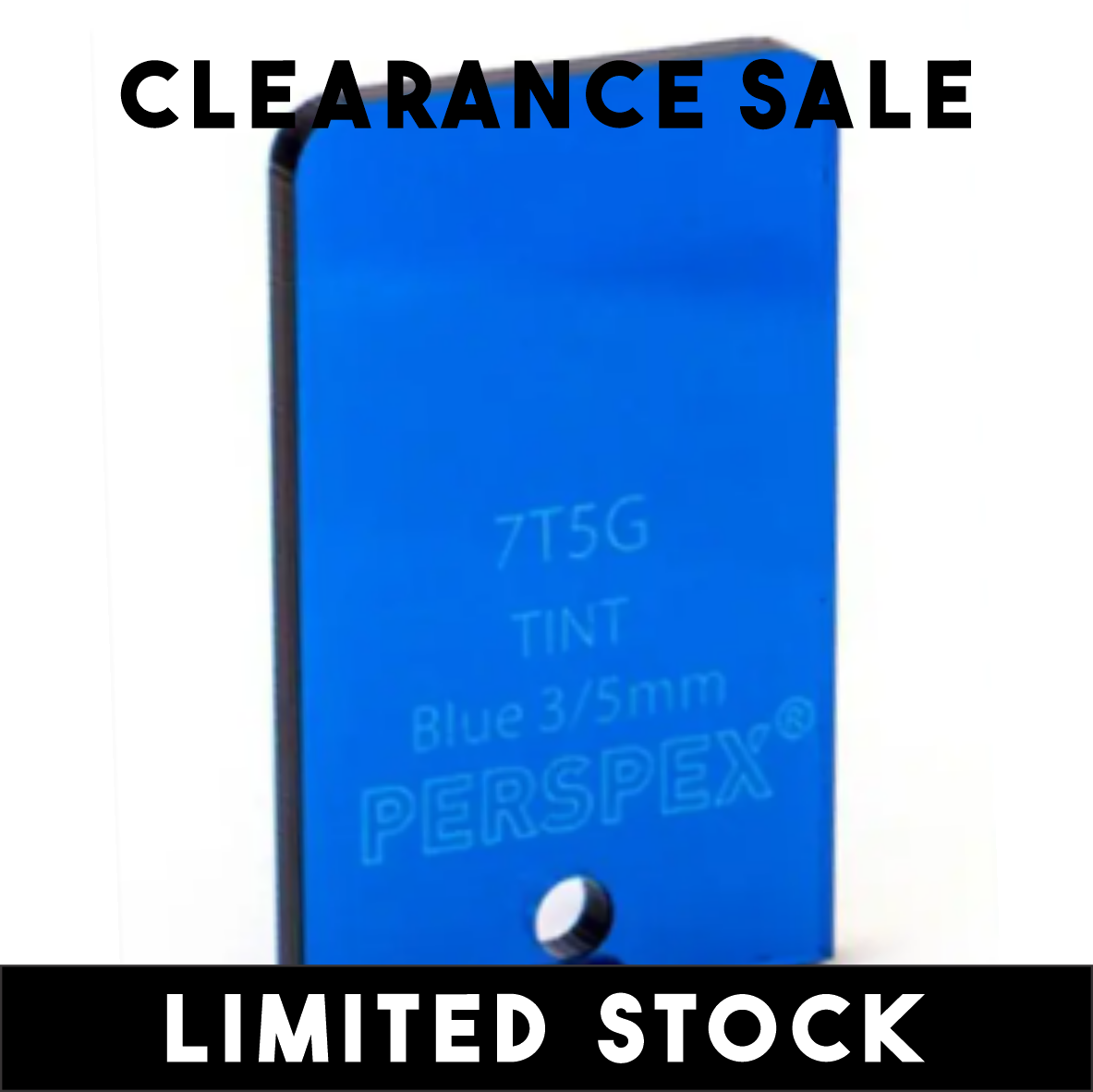 CLEARANCE: 3mm Perspex Blue Tint 7T5G 500x300mm