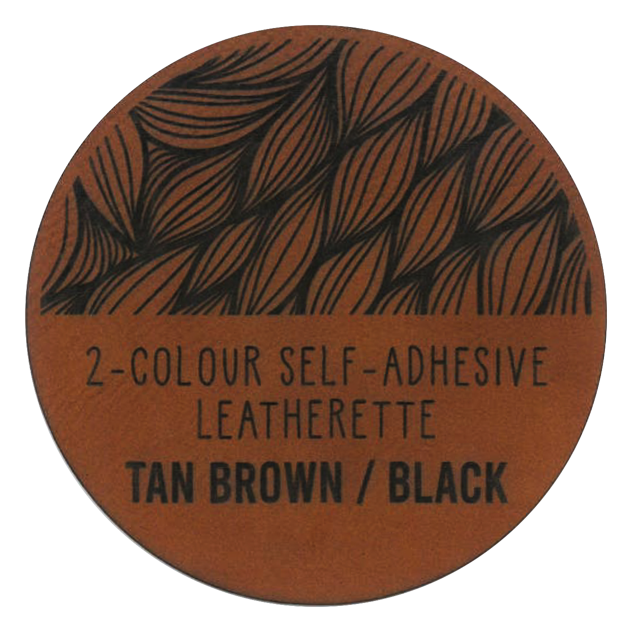 Tan Brown / Black self-adhesive 2-colour leatherette, 600 x 400 x 1mm