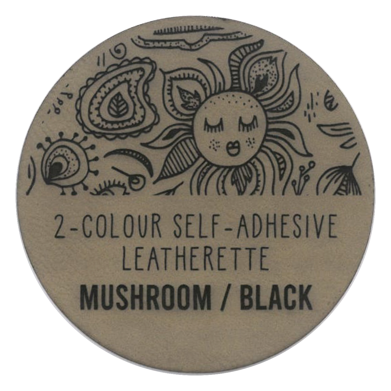 Mushroom / Black self-adhesive 2-colour leatherette, 600 x 400 x 1mm