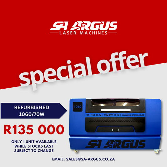 REFURBISHED SA ARGUS 1060/70W Laser Machine - One Unit available