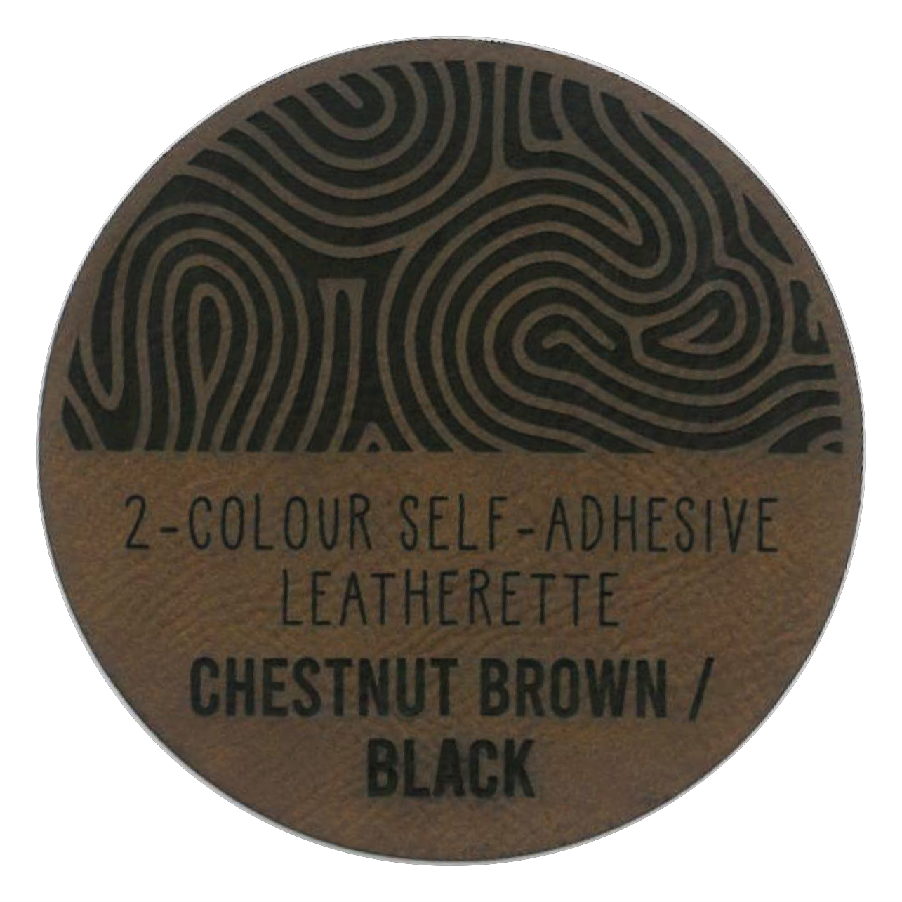 Chestnut Brown / Black self-adhesive 2-colour leatherette, 600 x 400 x 1mm