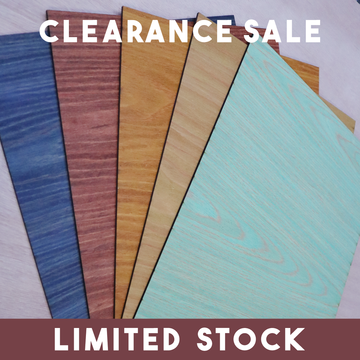 CLEARANCE: Set 1 of 5 SINGLE-SIDED 3mm Oiled MDF - 500x300mm