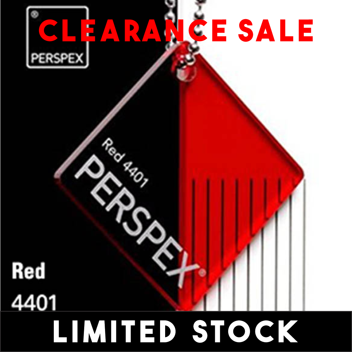 CLEARANCE: 3mm Perspex Red Tint 4401, 500x300mm