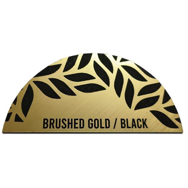 CLEARANCE: 150x150mm offcut - 1.3mm Engraving panel, Brushed Gold on Black