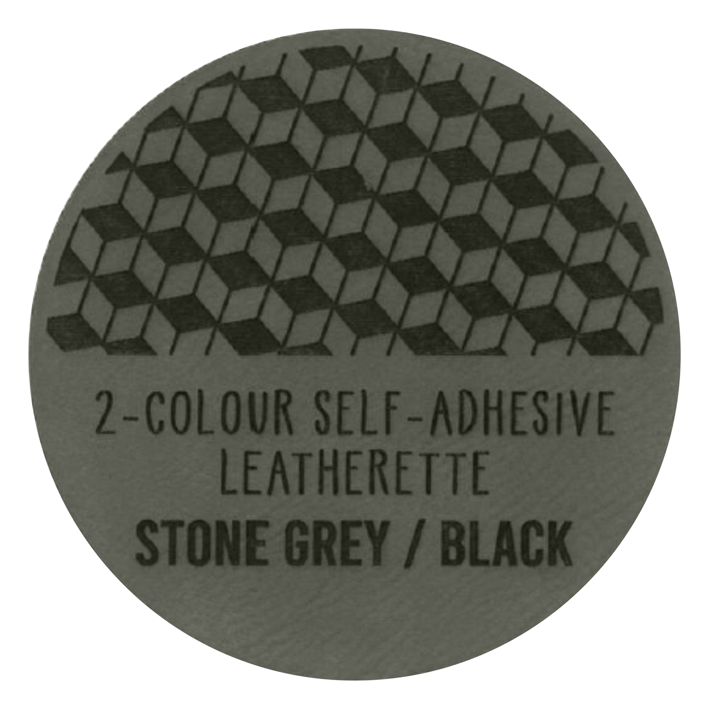 Stone Grey / Black self-adhesive 2-colour leatherette, 600 x 400 x 1mm