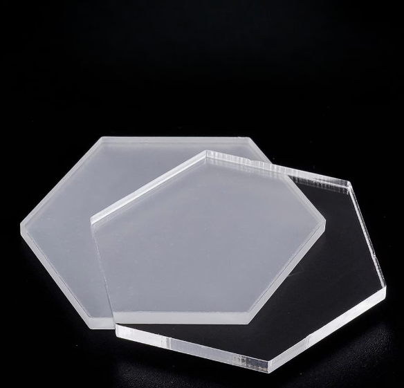 Clear Hexagon Coaster Blanks – Set of 6 (95mm)