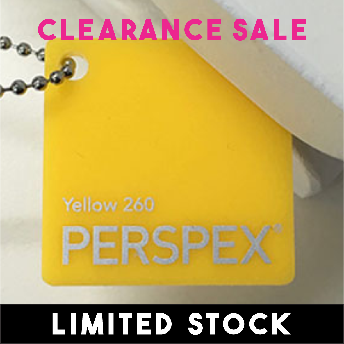 CLEARANCE: 3mm Perspex Yellow 260, 500x300mm