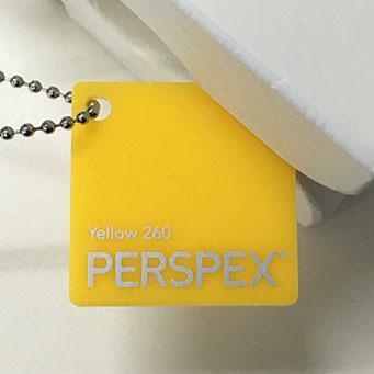 CLEARANCE: 3mm Perspex Yellow 260, 500x300mm