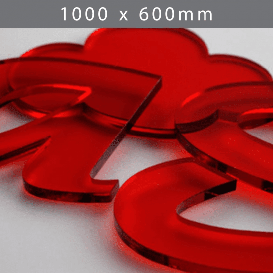 3mm Red Tint 3C01, 1000x600mm