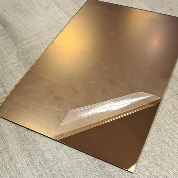 2MM 3MM Acrylic Gold Mirror Square Sheet Plastic Pier Glass Hotel  Decorative Lens Plexiglass Not Easy To Broken