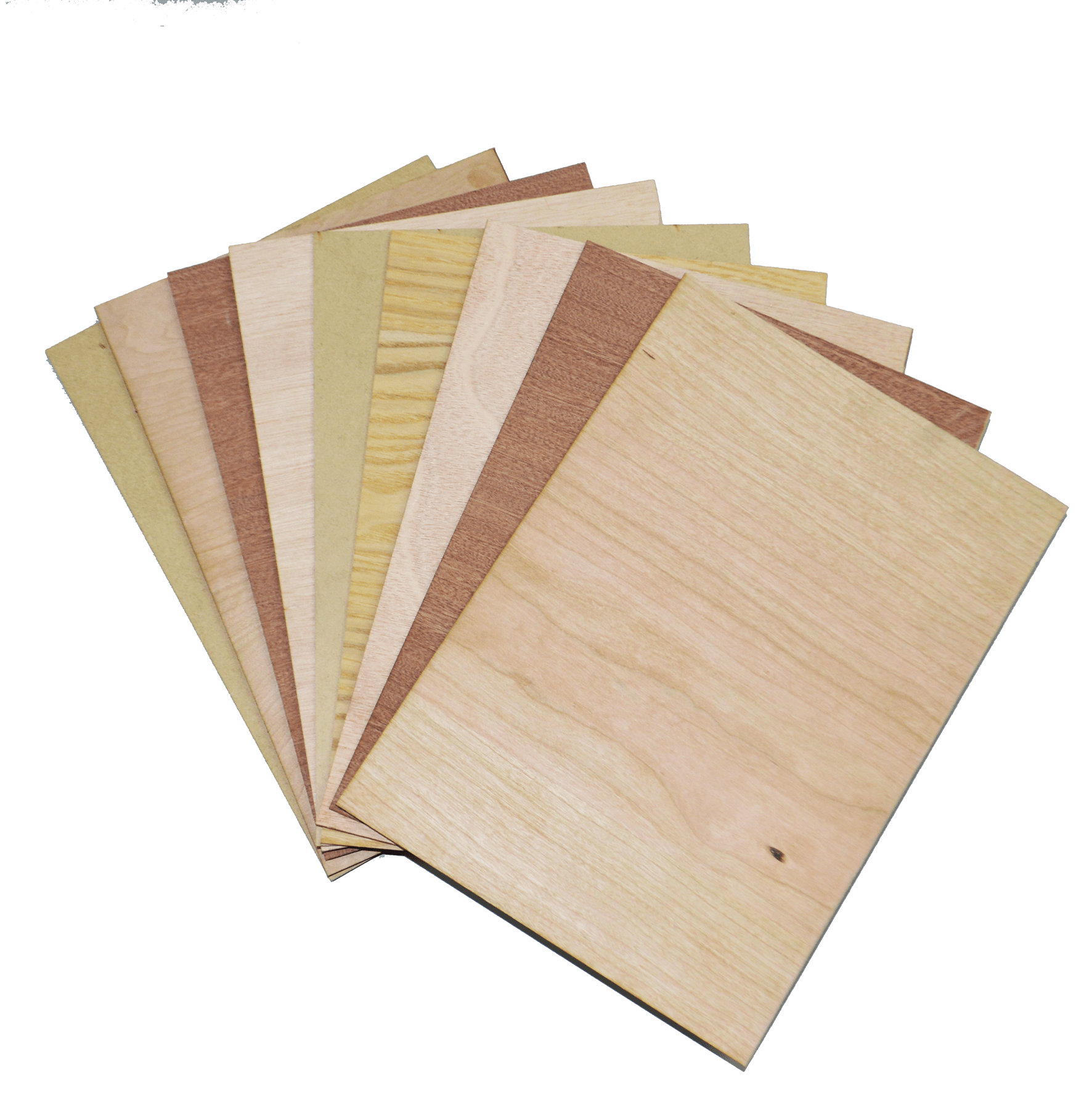 Laser cut wood 9-Piece A4 Sample pack from Laser Supplies in SA