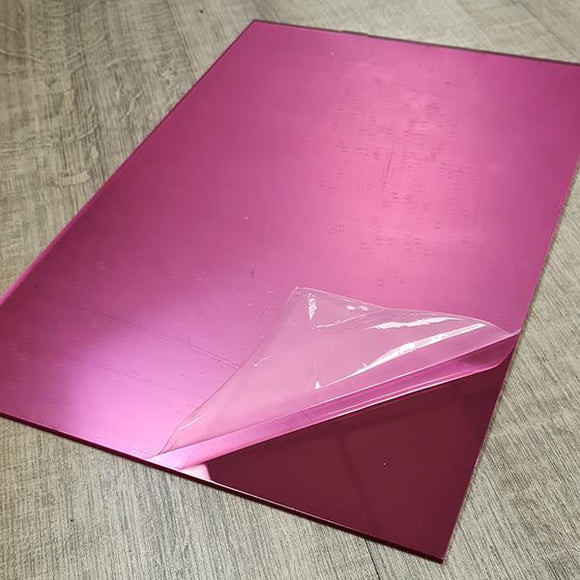 1/8 inch (3mm) Pink Mirror Acrylic Plexiglass Plastic Sheet 24 inch x 12 inch Nominal Size AZM Displays, Gold